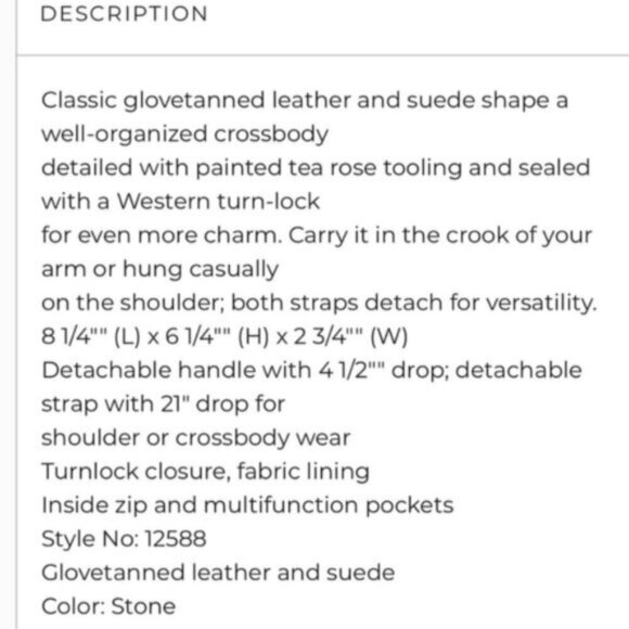 Coach Page Crossbody Glovetanned Leather With Tea Rose Tooling - Picture 13 of 13